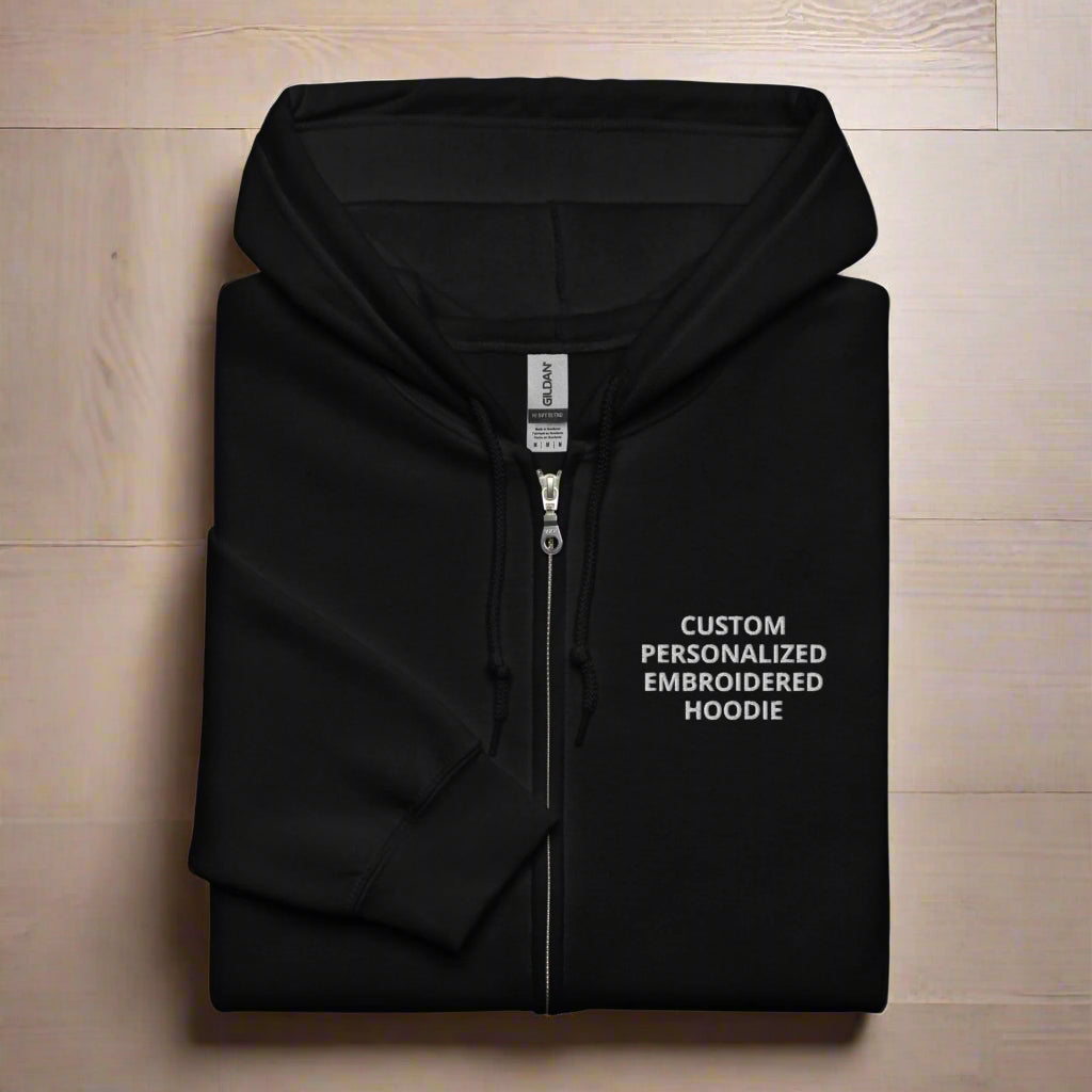 Custom Personalized Full Zip Hoodie Embroidered