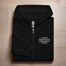 Custom personalized hoodie with embroidered left chest design
