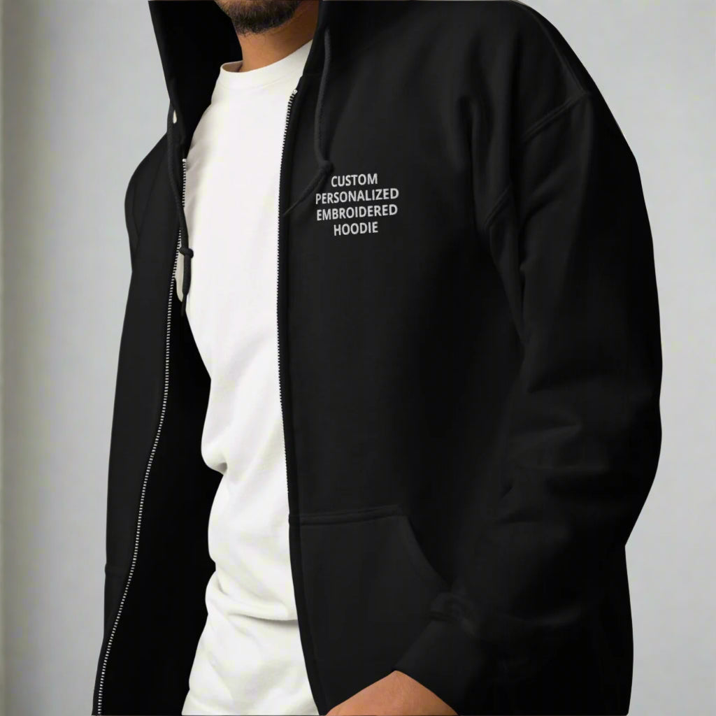 Custom Personalized Full Zip Hoodie Embroidered