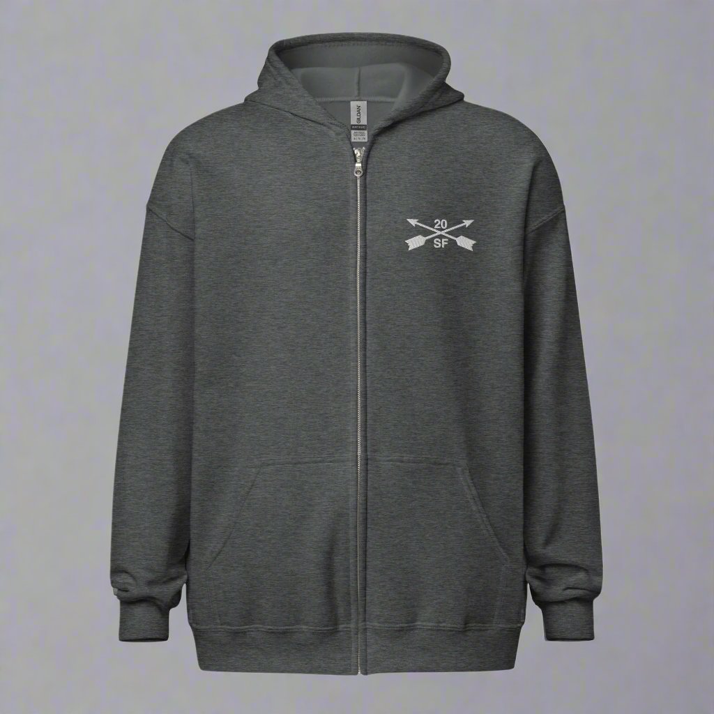 20th Special Forces Group Embroidered Full Zip Hoodie