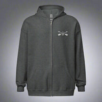 Hoodie with embroidered design of 1st special forces group insignia. 