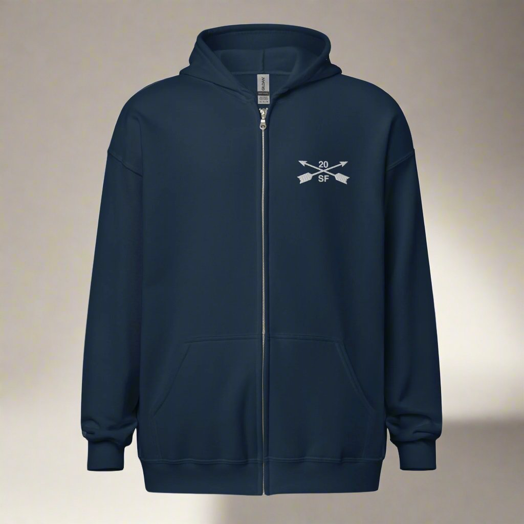 Hoodie with embroidered design of 3rd special forces group insignia. 