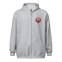 Embroidered 160th SOAR USASOAC insignia on a full zip hoodie