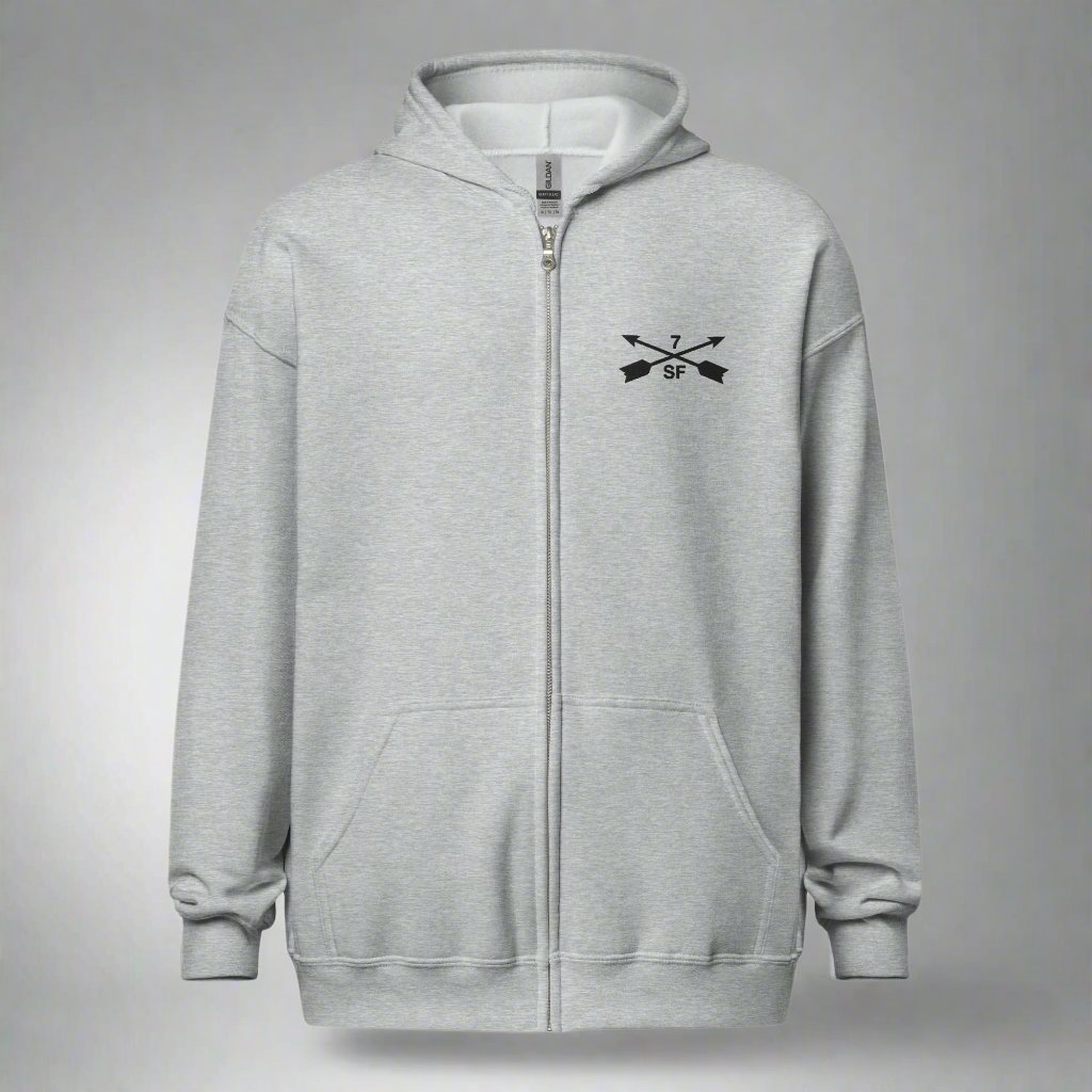 7th Special Forces Group Embroidered Full Zip Hoodie