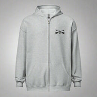 Hoodie with embroidered design of 1st special forces group insignia. 
