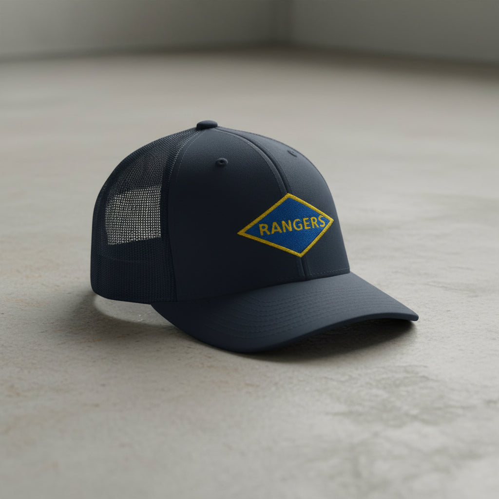 WW2 Ranger Diamond Embroidered Trucker Hat