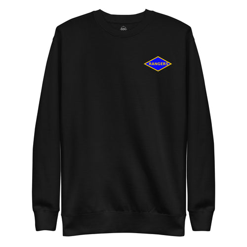 black sweatshirt with army rangers world war 2 blue diamond
