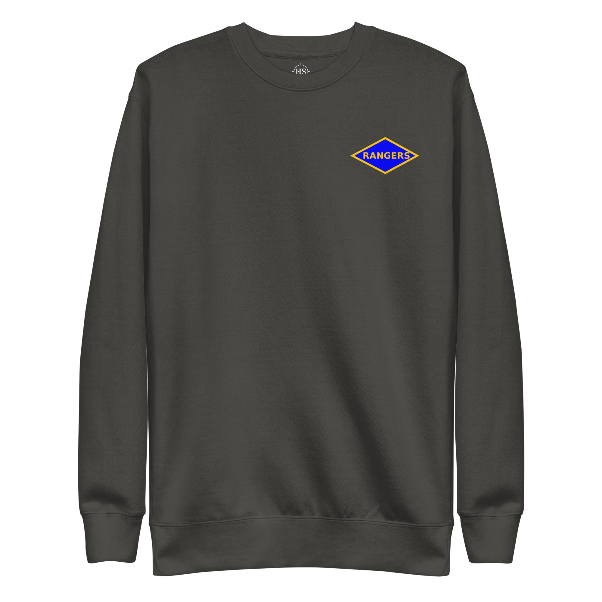 gray sweatshirt with army rangers world war 2 blue diamond