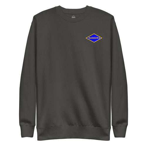 gray sweatshirt with army rangers world war 2 blue diamond