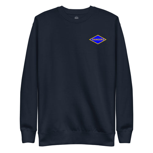 navy sweatshirt with army rangers world war 2 blue diamond